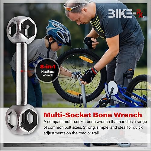 Miniatura 3 de Kit de reparación de bicicleta portátil - Juego de herramientas de bicicleta con multiherramienta, mini bomba de 120 PSI, palancas de neumáticos y