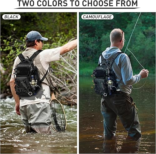 Miniatura 7 de THKFISH Mochila de Pesca con Soporte para Caña, Kit de Herramientas de Pesca, Bolsa Resistente al Agua con Kit de Señuelos de Pesca, Caja de