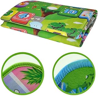 Sakar Sales Waterproof Double Side Baby Play Crawl Floor Mat for Kids with Zip Bag to Carry Large Size 6 X 4 ft, Multicolour Price In India