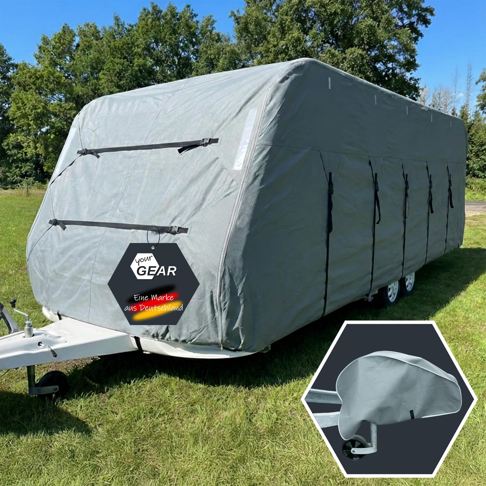 your GEAR Funda para autocaravana Bonito 470-510 • Funda protectora para autocaravana de 4 capas para una anchura de 230 a 250 cm