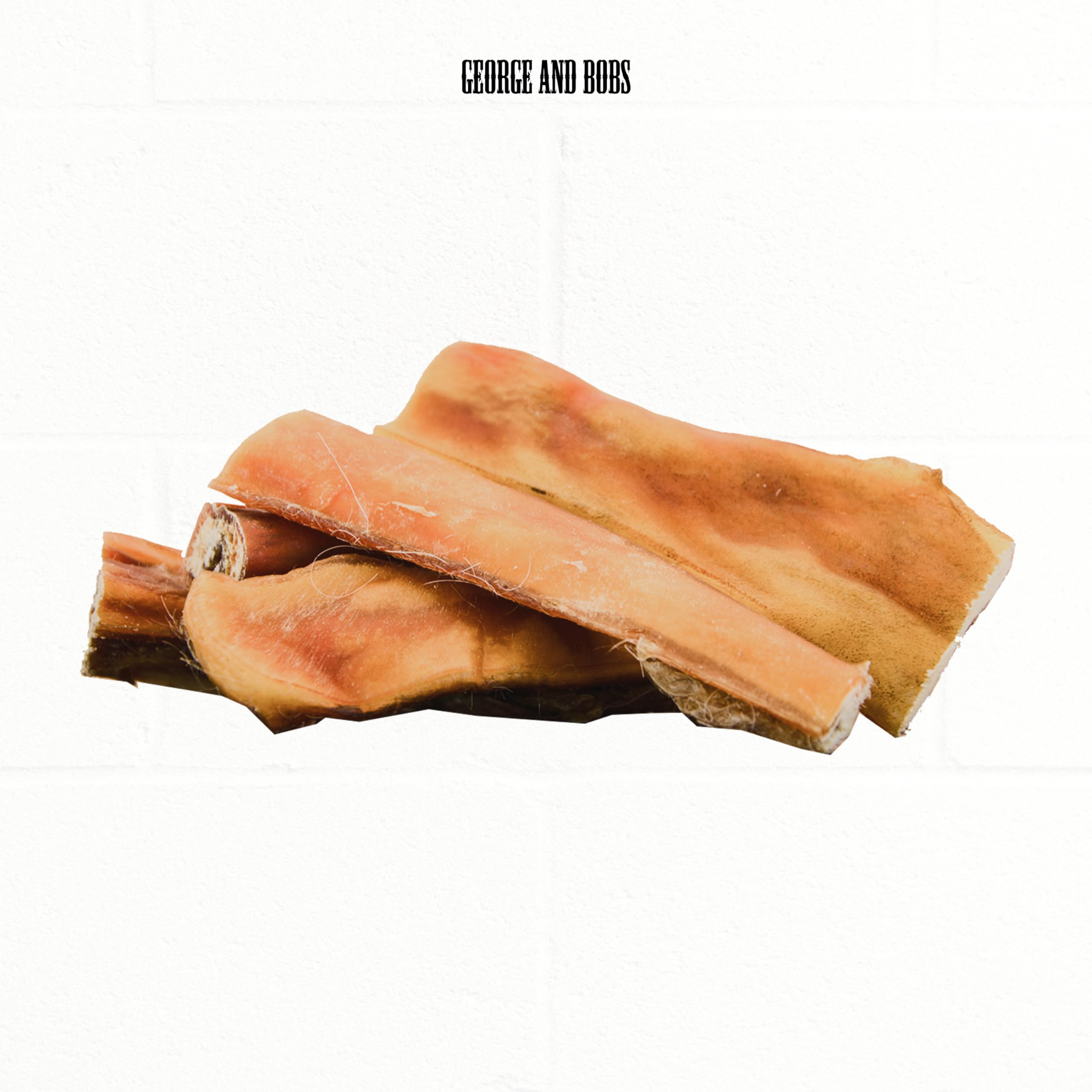 George & Bobs Rinderkopfhaut 5x1000g | 5000g – Aromatischer Naturkausnack für Hunde – Schonend luftgetrocknet – Verschiedene Größen für mittellangen Kauspaß