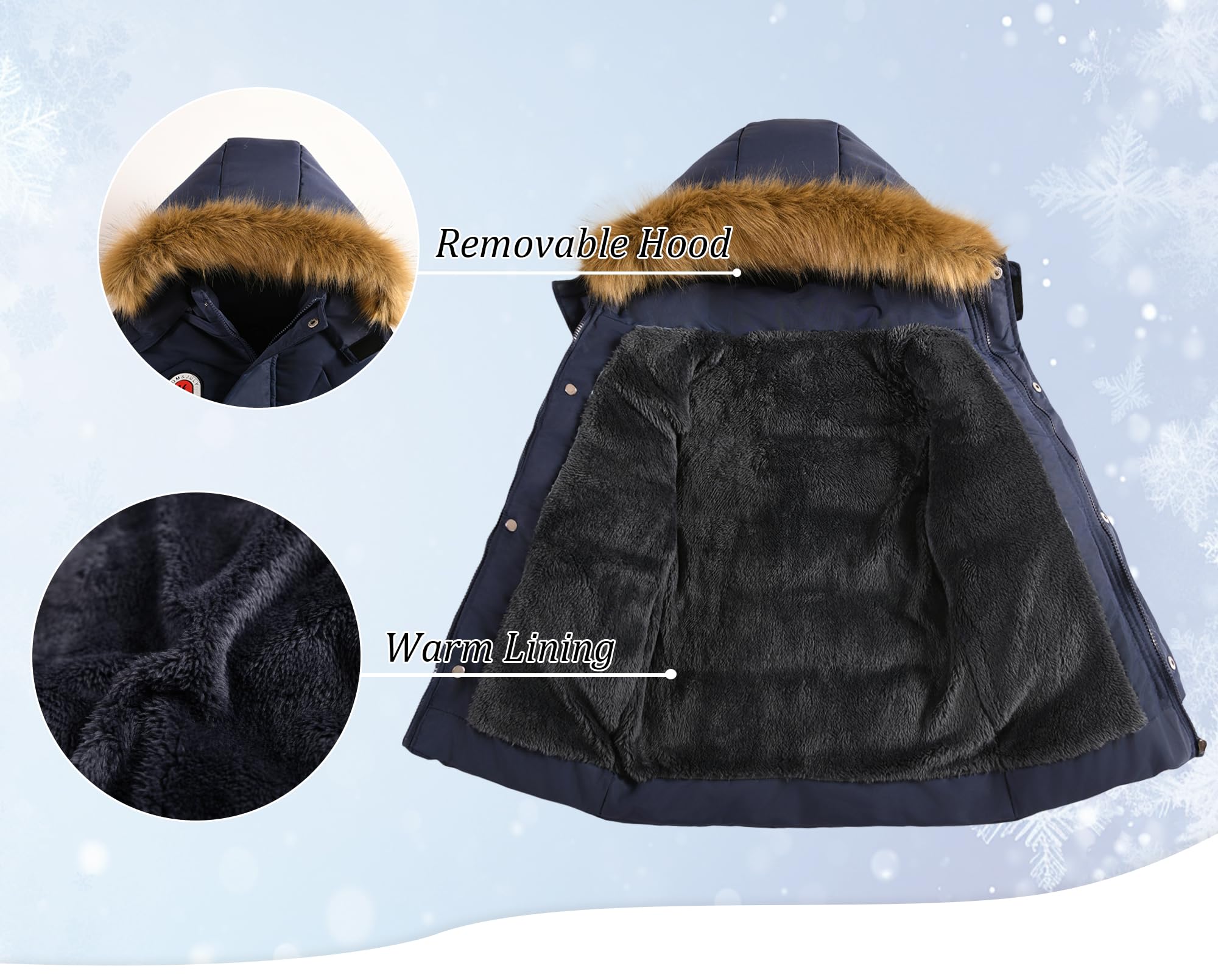 SEAUR Jungen Winter Daunenjacke Leichte Warme Gefüttert Wintermantel Kinder Jungen Steppjacke Winddichte Weich 3-10 Jahre