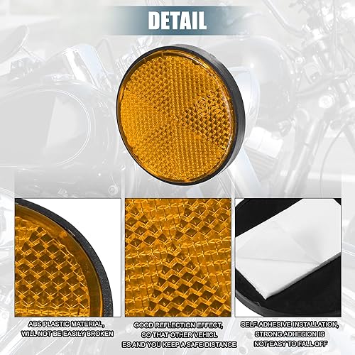 Miniatura 3 de X AUTOHAUX 10 reflectores redondos de seguridad autoadhesivos para postes de puerta autos remolques motocicletas camiones barcos bicicletas
