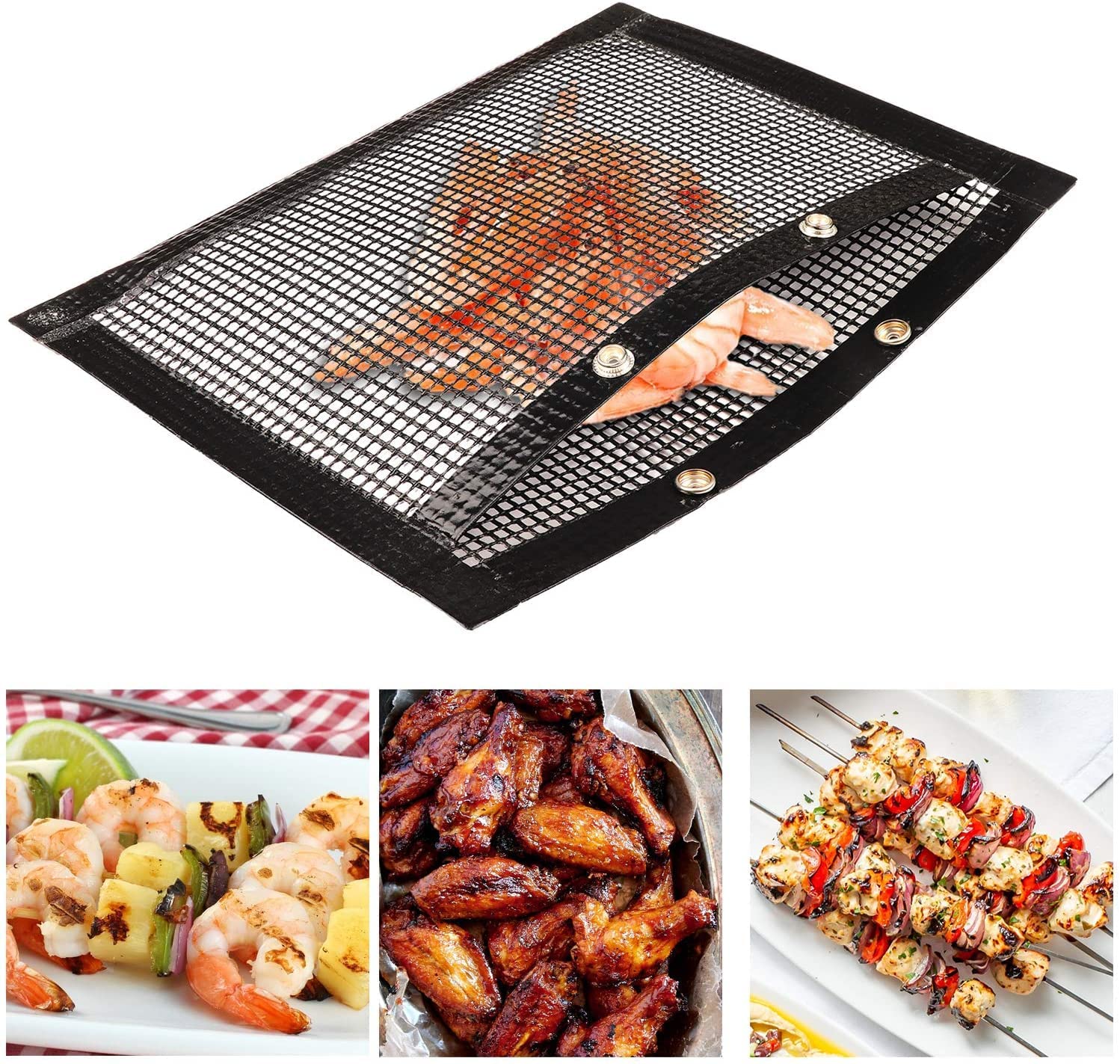 CALIST Barbeque Grill Mesh Bag,Non-Stick BBQ Baked Bag, Grilling Baking Reusable & Easy to Clean Non-Stick Mesh Grilling Bag - (Pack of 1)