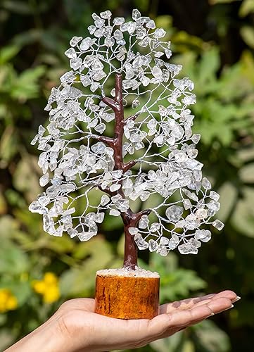 Árbol de la vida de chakra de cuarzo transparente, árbol de cristal para energía positiva, decoración de Feng Shui, bonsái de dinero, árbol de