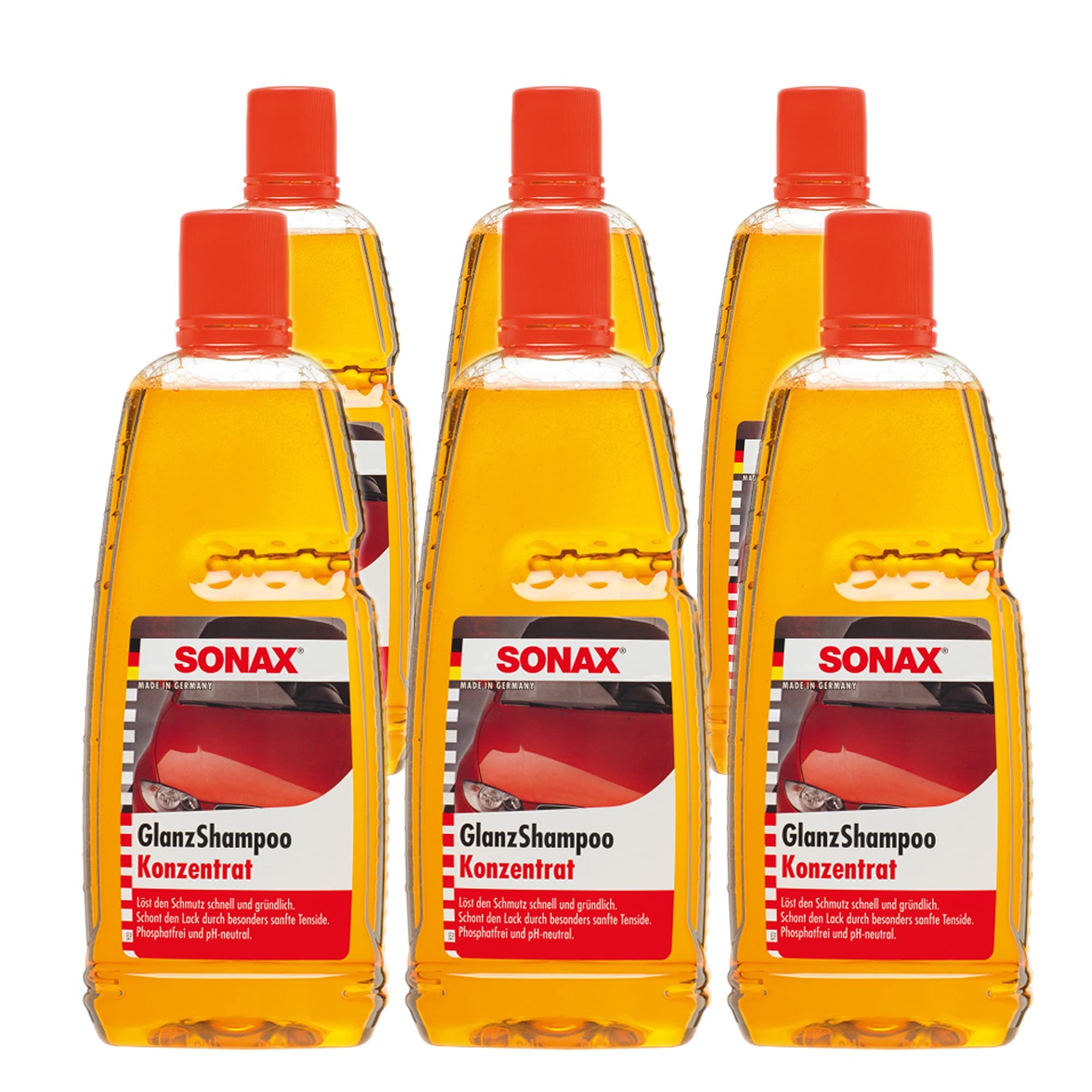 SONAX 6X 03143000 GlanzShampoo Konzentrat Glanz Autoshampoo 1L