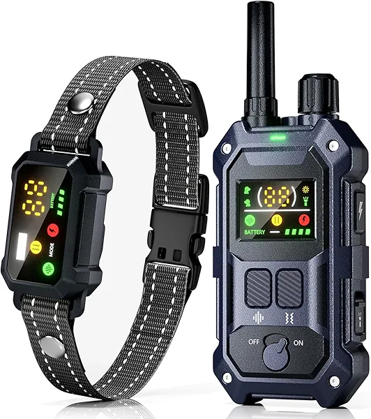 BLACKDOG Military Dog Shock Collar - 4200ft Dog Training Collar with Remote, 4 Training Modes, Flashlight & Strobe, 3-Month Battery, IP67 Waterproof Dog E Collar for All Breeds 5-150lbs (Dark Blue)