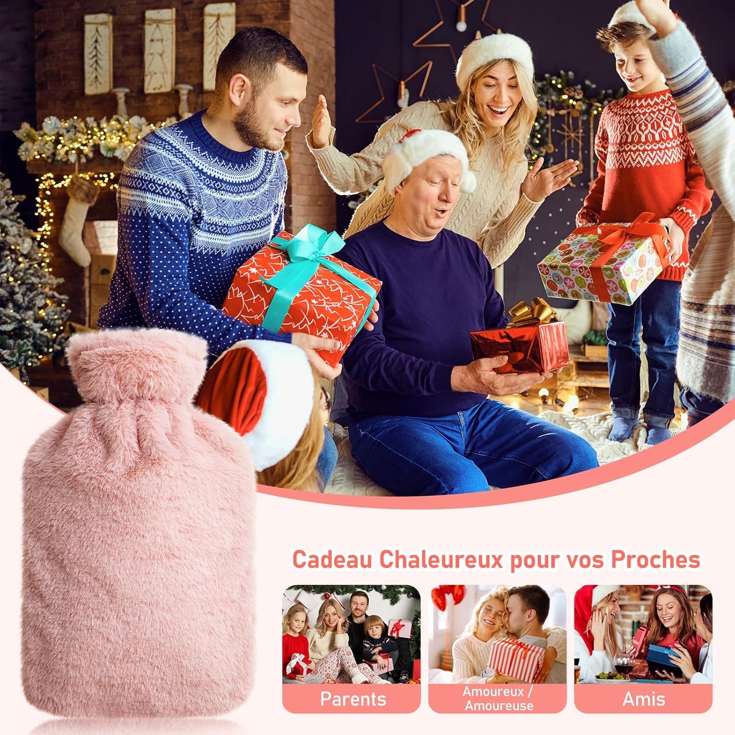HARIHUB Hot Water Bag with Soft Plush Cover 2 Litre β Leakproof Hot & Cold Water Bottle for Warm Compress, Period Comfort, Back, Neck & Shoulder Relaxation (Pink) 3