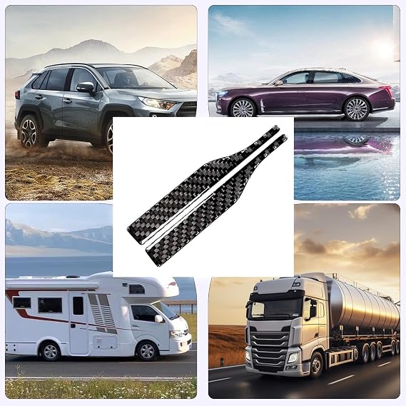 2 Pack Car Mirror Anti-Collision Scratch Strips, Mirror Anti-Collision Protectors, Waterproof Carbon Fiber Anti-Scratch Side View Protectors for All Car Models (13x1.5 cm)