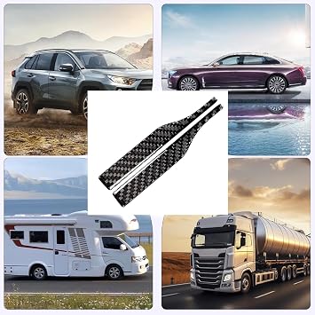 2 Pack Car Mirror Anti-Collision Scratch Strips, Mirror Anti-Collision Protectors, Waterproof Carbon Fiber Anti-Scratch Side View Protectors for All Car Models (13x1.5 cm)