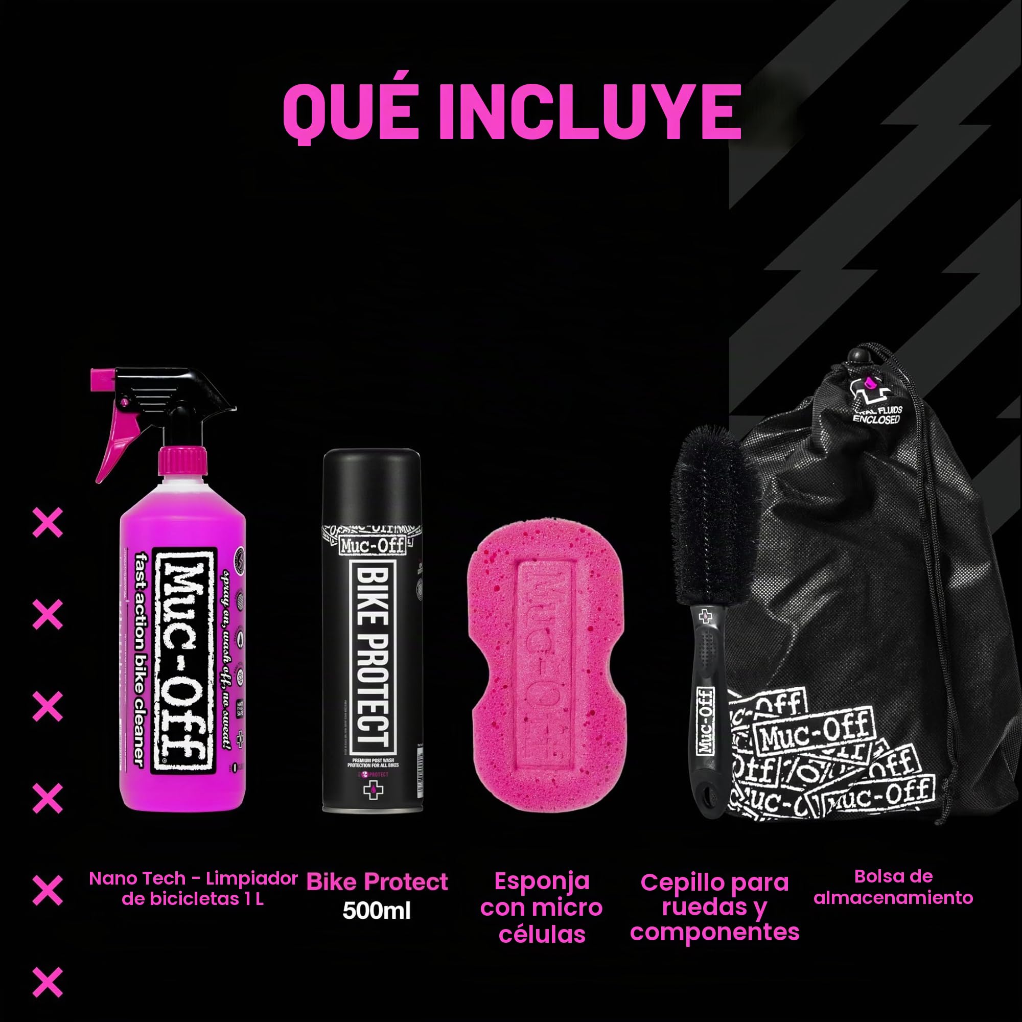 Muc-Off Kit de Limpieza de Bicicleta, Cuidados Esenciales para la Bicicleta - Productos Imprescindibles para Limpiar y Proteger tu Bici - Incluye Limpiador para Bicicletas y Protector de Muc-Off