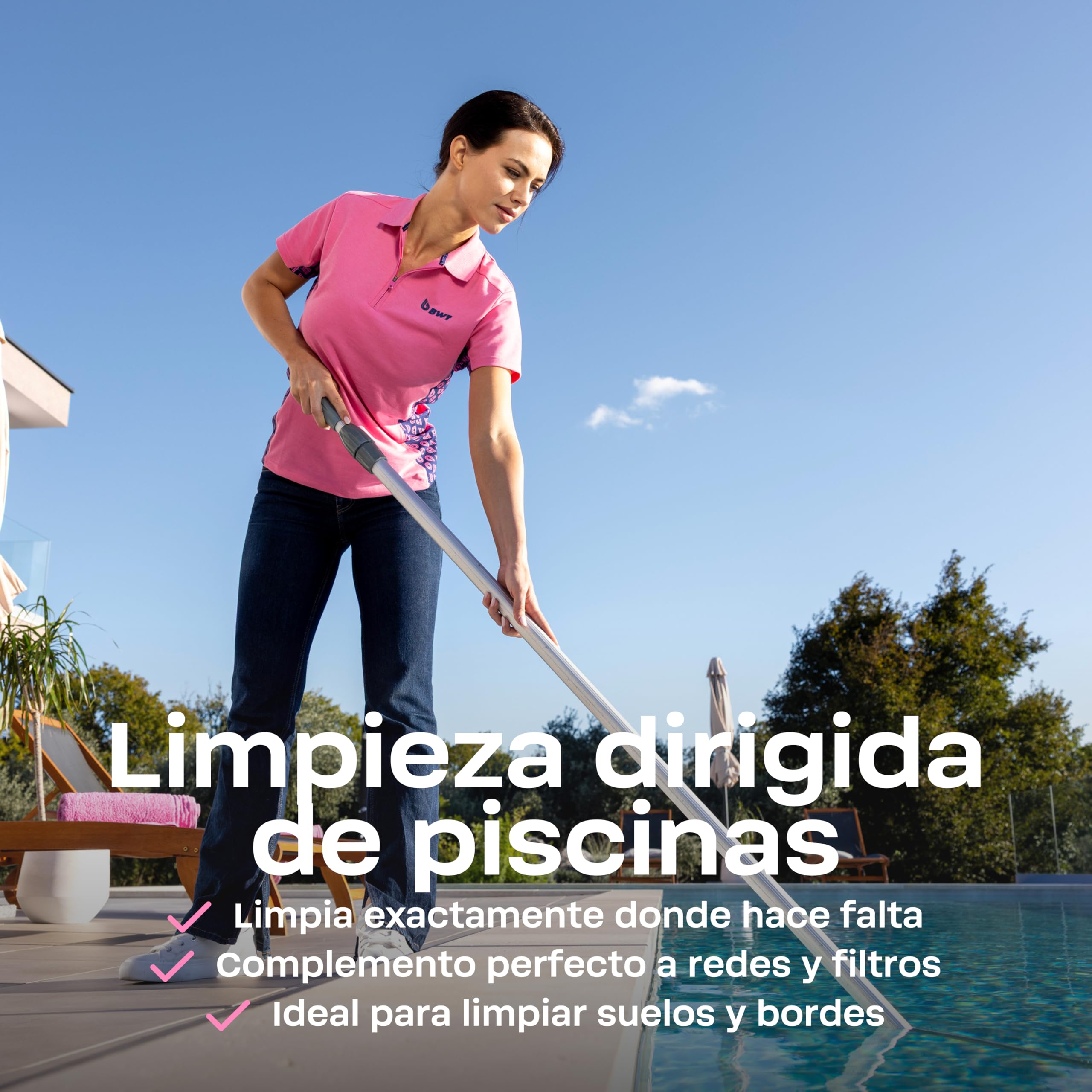 [NUEVO 2026] BWT Aspirador de piscina ES50 | Limpiador inalámbrico a batería | 60min autonomía | 5200 mAh | para piscinas hasta 25000l | Carga USB | Inalámbrico, 40 min de autonomía, 2000 mAh, para piscinas de hasta 25000 l, carga USB