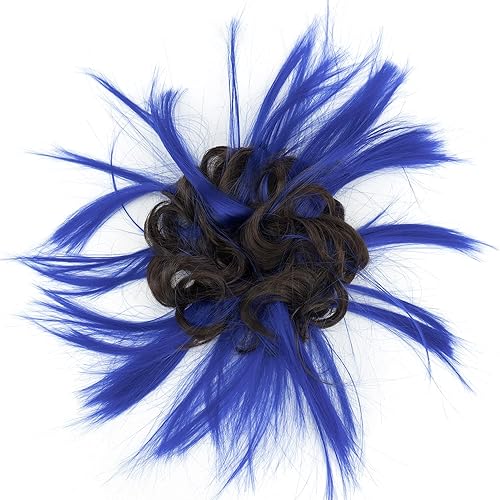 Miniatura 5 de IMISSU 2 piezas de moño de cabello desordenado, extensión de coleteros falsos, ondulados, rizados, para cola de caballo para mujeres y niñas (2