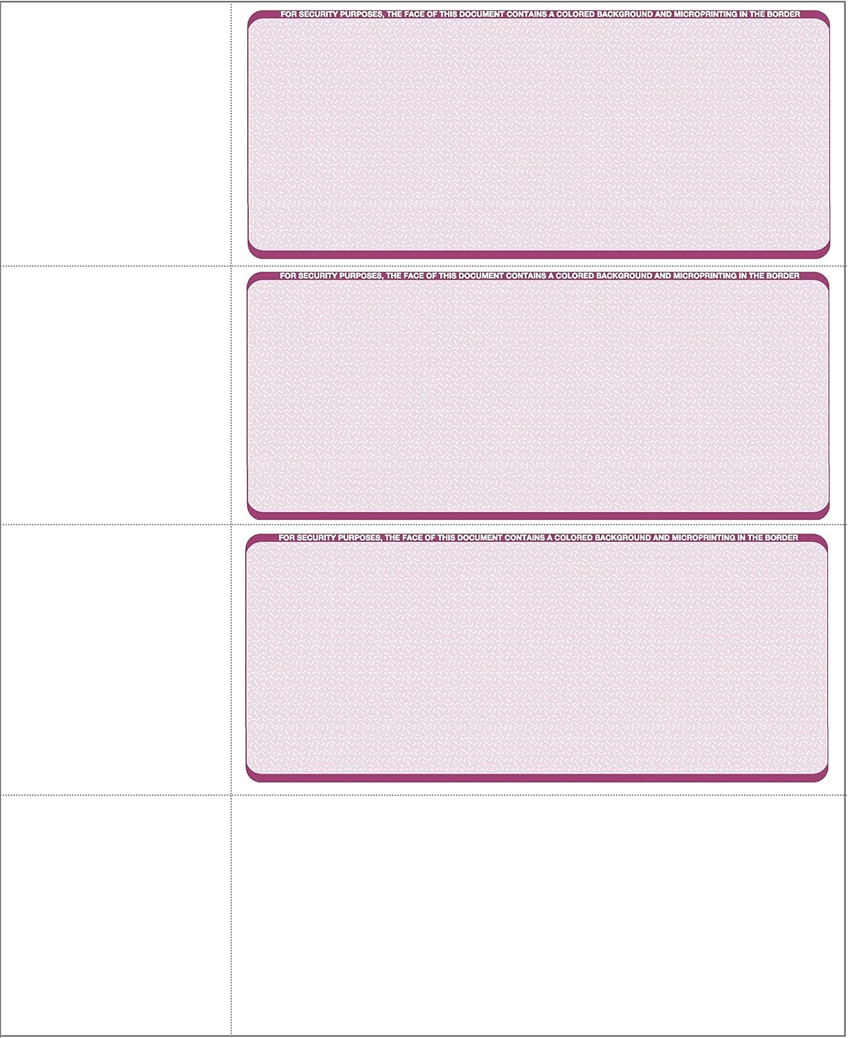 Computer Check Paper - Blank Personal Wallet Checks 3 on a Page - Compatible with Versa Check, QuickBooks, Quicken, and Any Laser Printer (500 Sheets / 1500 Checks, Burgundy Diamond)