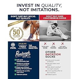 Pembrook Bamboo Viscose Diabetic Socks for Women & Men - 6 Pairs Ankle Socks for Swollen Feet | Neuropathy | Wide Calf | Edema