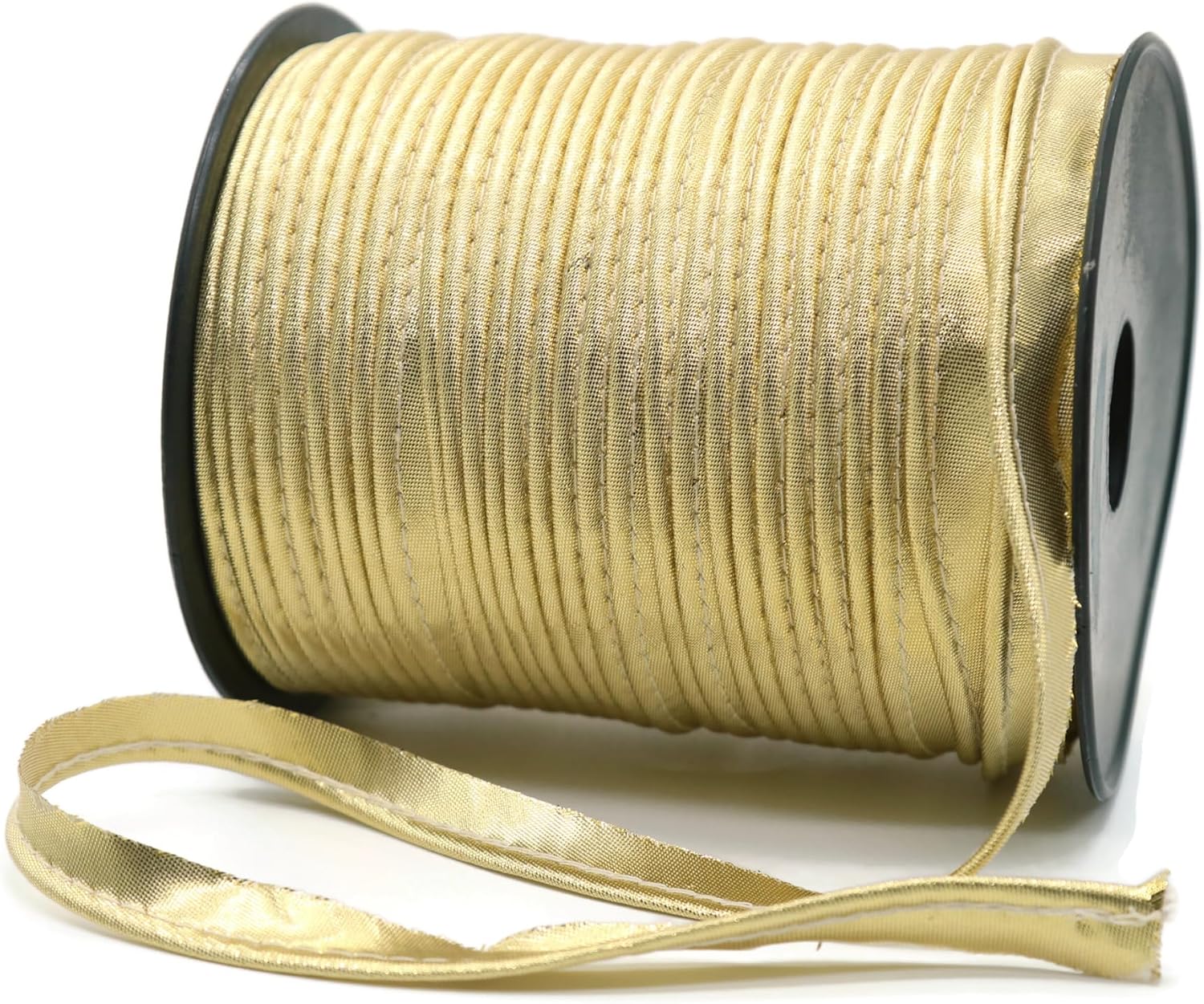 Gold Satin Piping Trim - 10 Yards - 25+ Colors - Satin Shiny Double Fold Piping Bias Tape Binding Lip Cord Welting Cord with Spool for Sewing Clothing Trimming Upholstery SP264610…