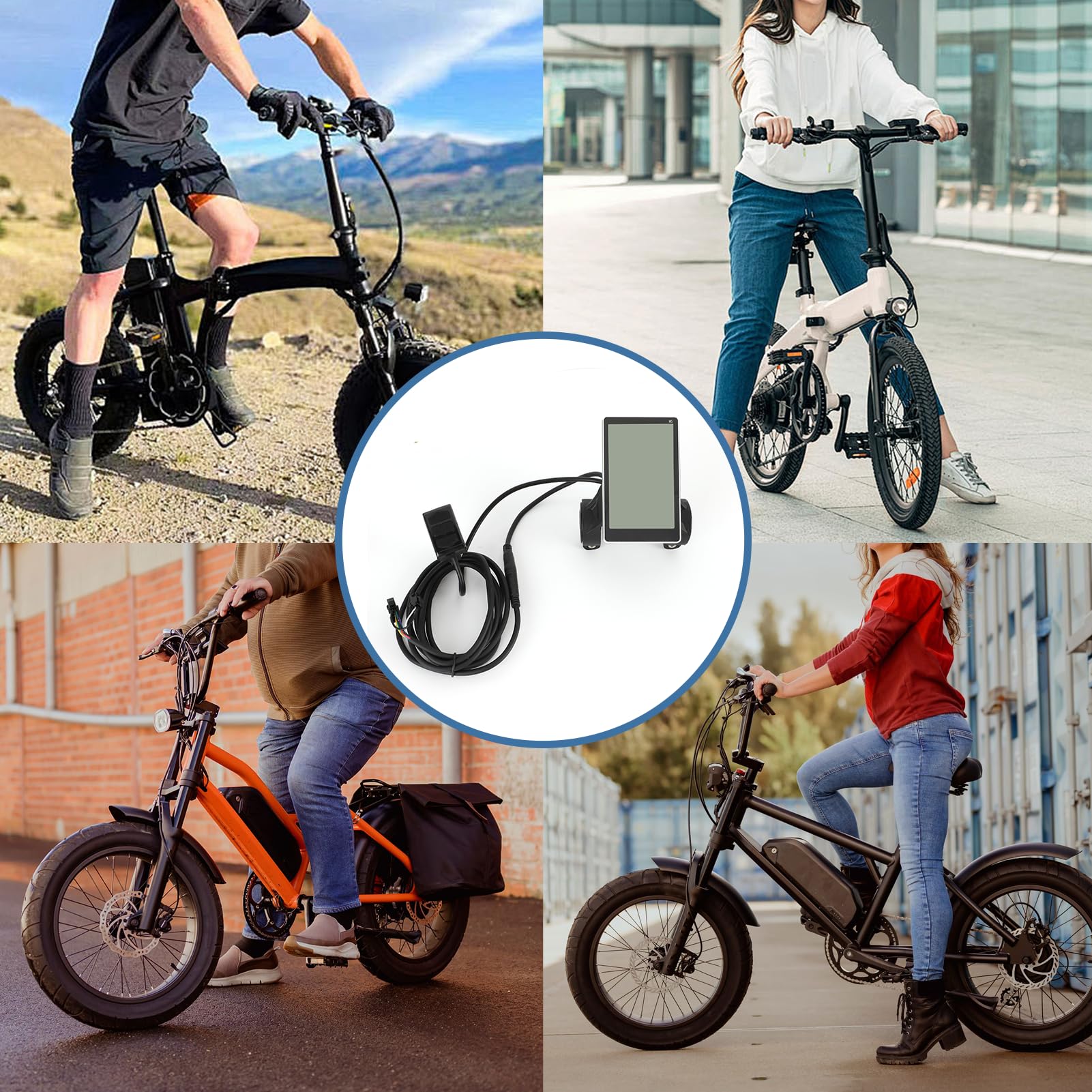 Display LCD per Scooter Elettrico Tachimetro per Bici Pannello di Controllo dello Schermo di Visualizzazione per Scooter Elettrico ABS con Connettore Resistente All'acqua a 6
