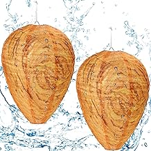 Augshy Pack of 2 Wasp Nest, Waterproof Artificial Orange Wasp Nest Bait, Dummy Hornet Nest for Home and Garden, Outdoor