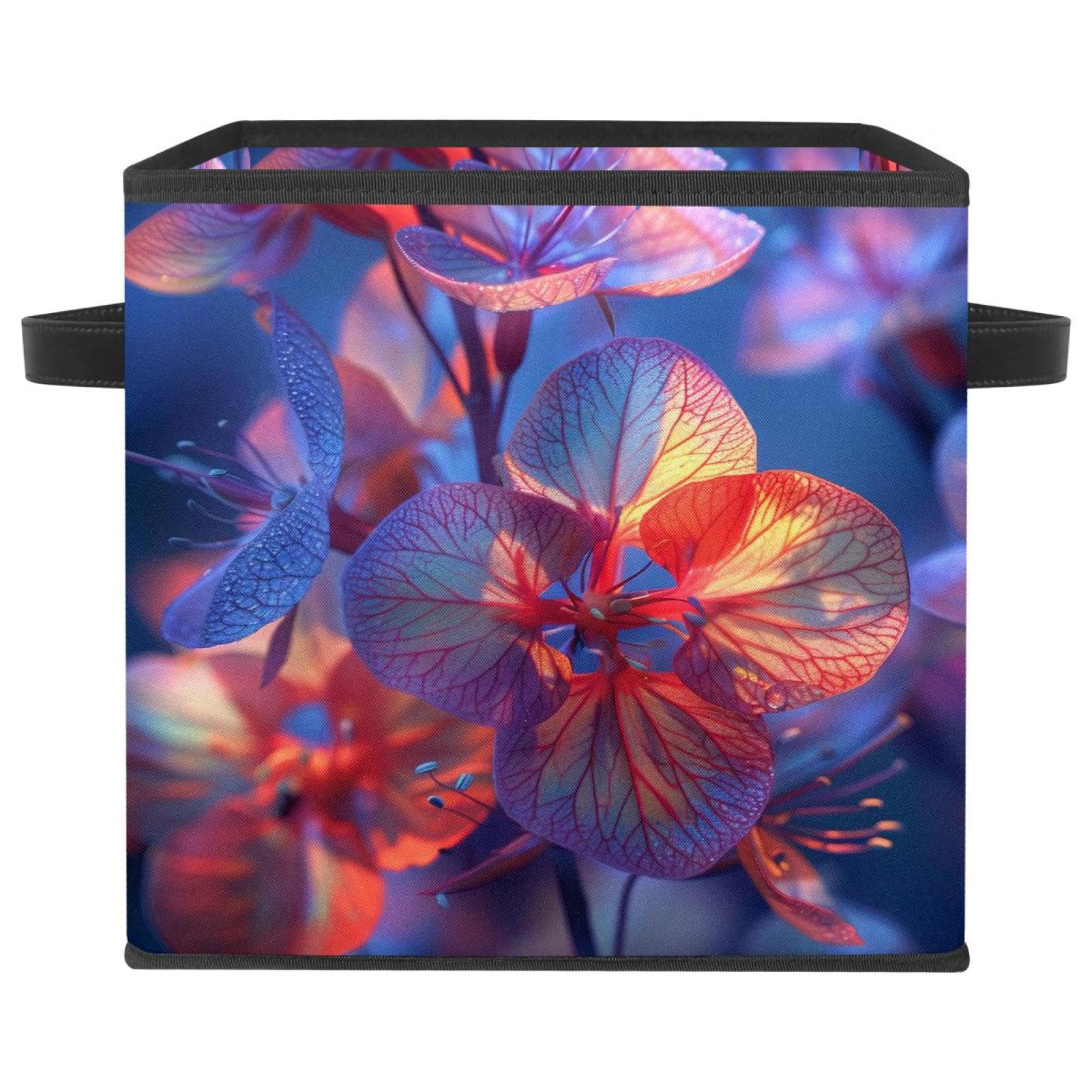 Bac de rangement cubique boîte de stockage fleur en cristal maison ordonnée