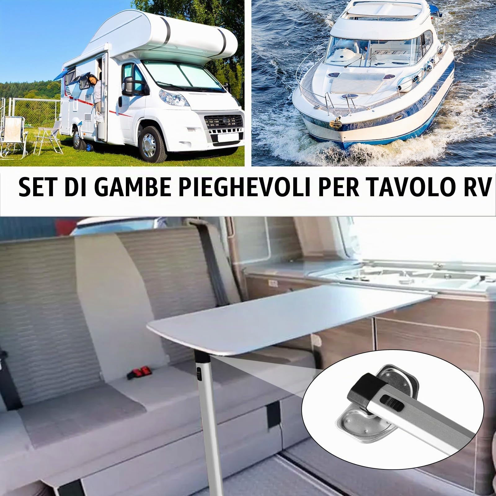Gamba del Tavolo Rimovibile E Binario di Scorrimento per Yacht per Camper, Gambe Pieghevoli da 73 cm/28 Pollici, Binari di Guida da 100 cm/38 Pollici, Supporto Base Tavolo per Camper