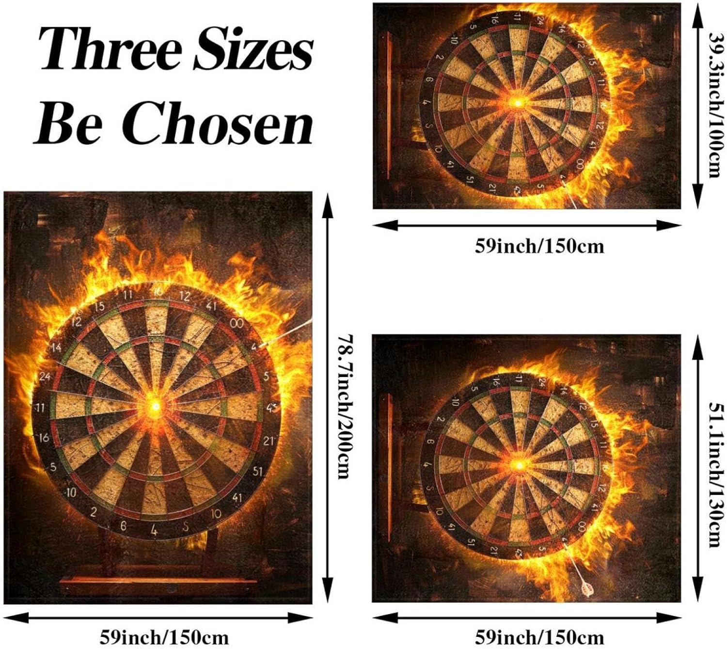 Throw Blanket,Soft Blankets and Throws,Dart Board and Fire,59x78.7 in