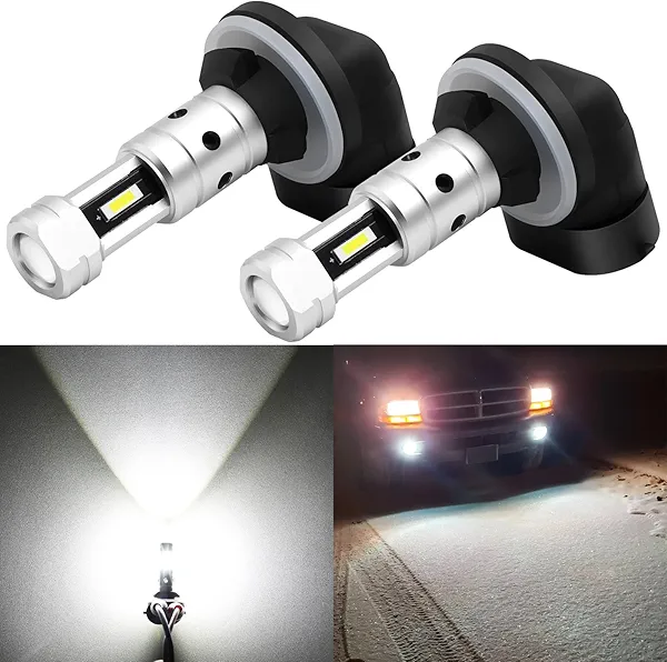 PHINLION 881 LED Fog Light Bulbs, 3800 Lumens Super Bright 886 889 894 896 898 LED Fog Lights Replacement for Cars, Non-polarity, 6000K Xenon White, Pack of 2