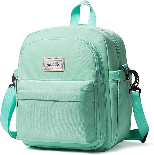 Miniatura 1 de Scorlia Bolsa de almuerzo aislada, bolsa de almuerzo clásica estilo mochila para mujer, lonchera grande convertible con bolsillos laterales para