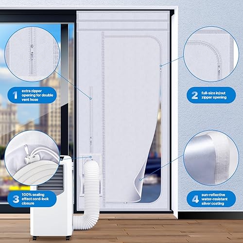 Miniatura 3 de Loviga Kit de ventilación portátil de ventana de CA para puerta corredera, 100% sellado portátil de aire acondicionado kit de sellado para secadora