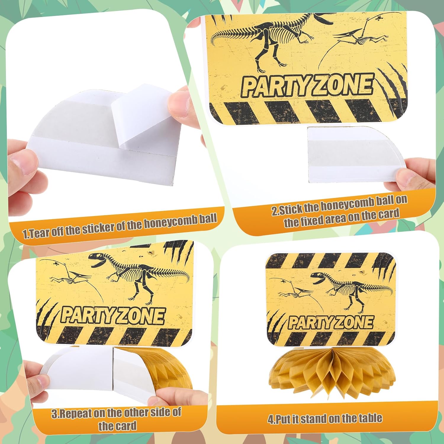 Funny Dinosaur Party Decorations 9Pcs Dinosaur Birthday Honeycomb Centerpieces Jurassic Dino Table Topper Beware of Dinosaur Crossing Caution Logos Sign for Boys Kids Birthday Party Halloween Props