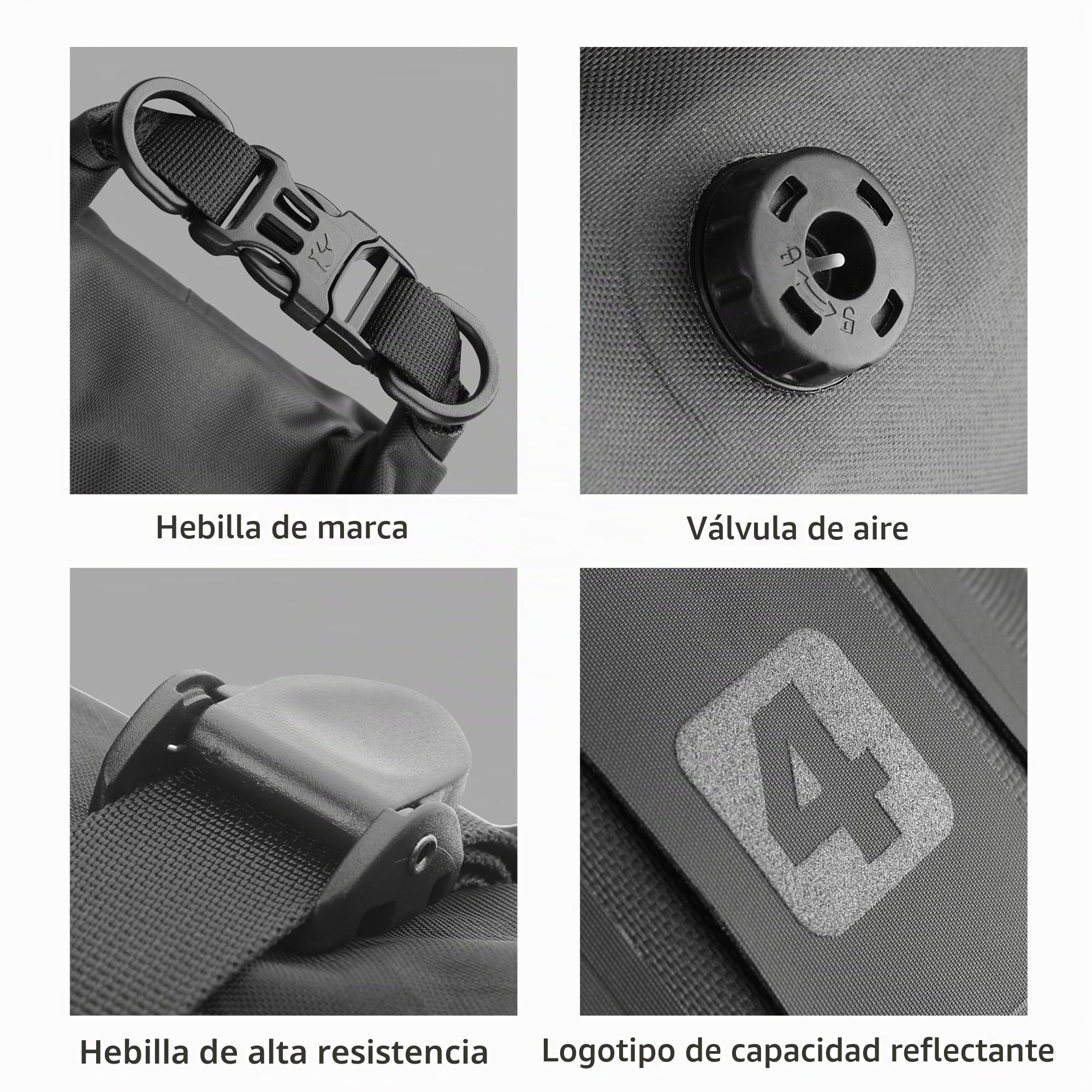 Rhinowalk Alforja para bicicleta impermeable 4/7 L delantera para portaequipajes, bolsa de horquilla enrollable frontal