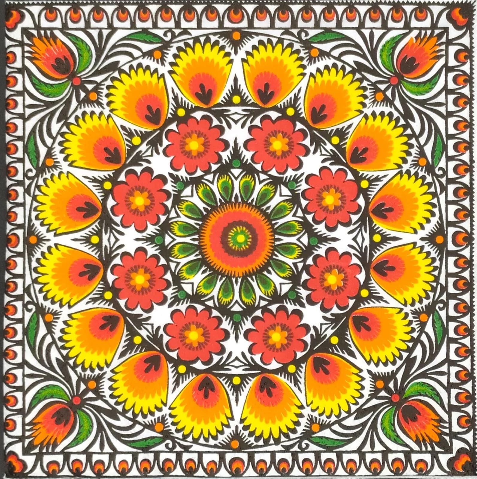 Set of 2 Individual Decoupage Paper Party Napkin Design Orange Yellow Watercolor Decor Luncheon Napkins for a Birthday Holiday, Wedding, Cocktail Party