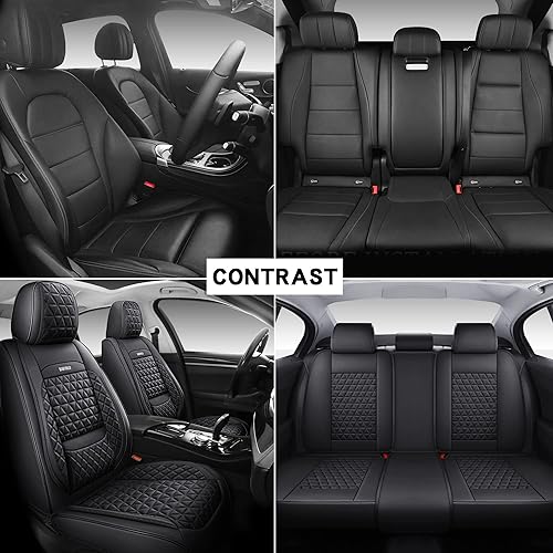 Miniatura 7 de BABYBLU Fundas de asiento de automóvil de cobertura completa, ajuste universal para automóviles, SUV, camionetas y camionetas con cuero sintético