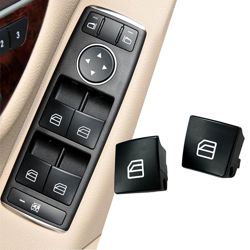 Capa de botão do interruptor do vidro elétrico Y-QIPED para Mercedes-Benz W204 W212 X204 – 2 unidades