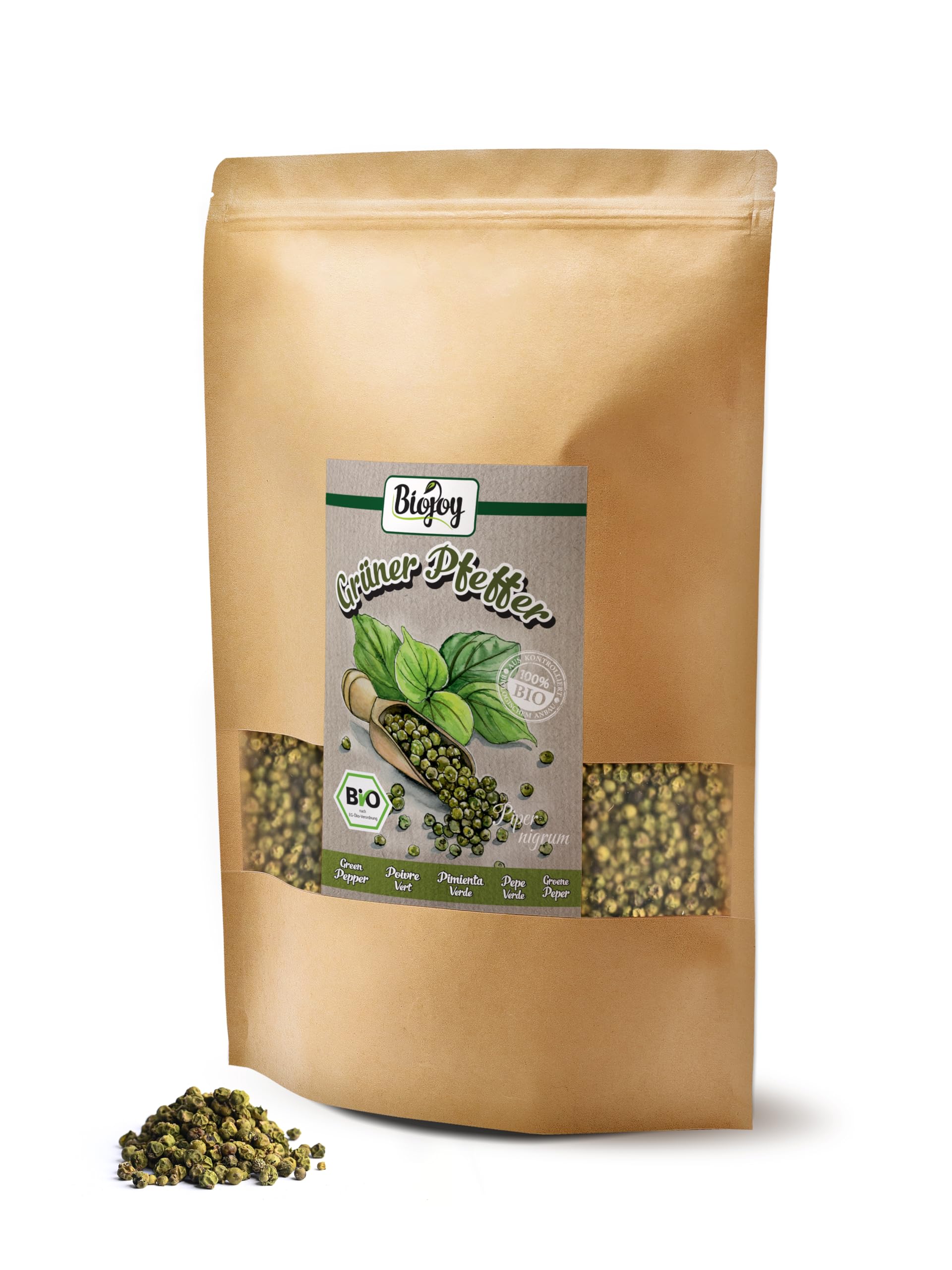 Biojoy BIO-Pepe verde in grani (500 g), intero, ideale per insaporire, senza additivi