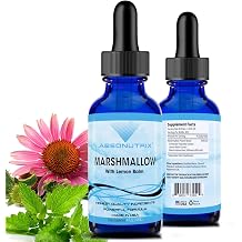 Marshmallow with Lemon Balm 390 mg, 4 Oz Liquid, 302 Servings, Made in USA, Quick Absorption, Quality Potent Ingredients, Non-GMO, GMP Certified,Marshmallow Liquid Extract
