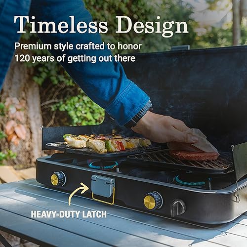 Miniatura 3 de Coleman 1900 Collection - Estufa de camping de propano 3 en 1, parrilla de hierro fundido y accesorios incluidos, 24,000 BTU en 2 quemadores