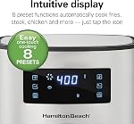 Hamilton Beach 5.8 Quart Digital Air Fryer Oven with 8 Presets, Easy to Clean Nonstick Basket, Black (35075)