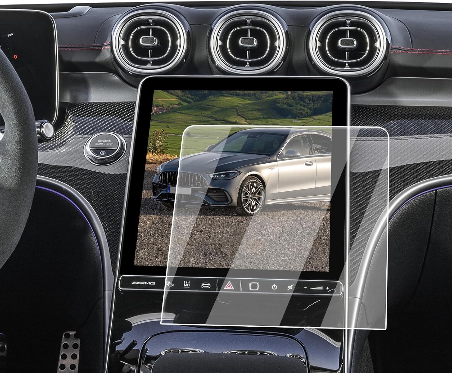 Matte 11.9-Inch Navigation + 12.3 Instrument Screen Tempered Glass Film For 2022-2026 Mercedes C 300/2023-2026 GLC 300 350e/AMG GLC C43 C63/2024-2026 CLE 300 450/AMG CLE 53/C 43/C 63 Accessories