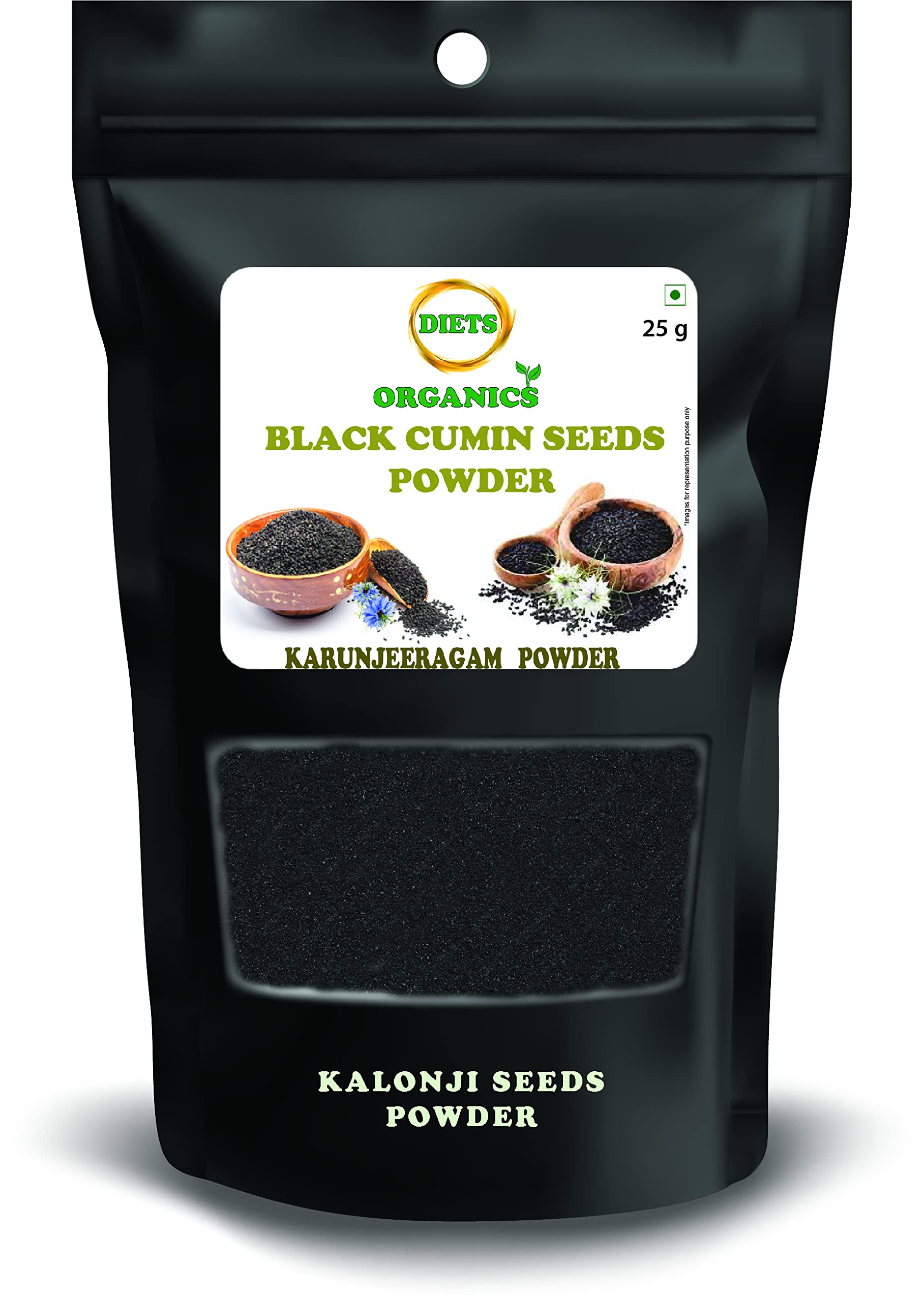 DIETS ORGANICS Karunjeeragam Powder | Kalonji Powder | Black Cumin Powder -25 G