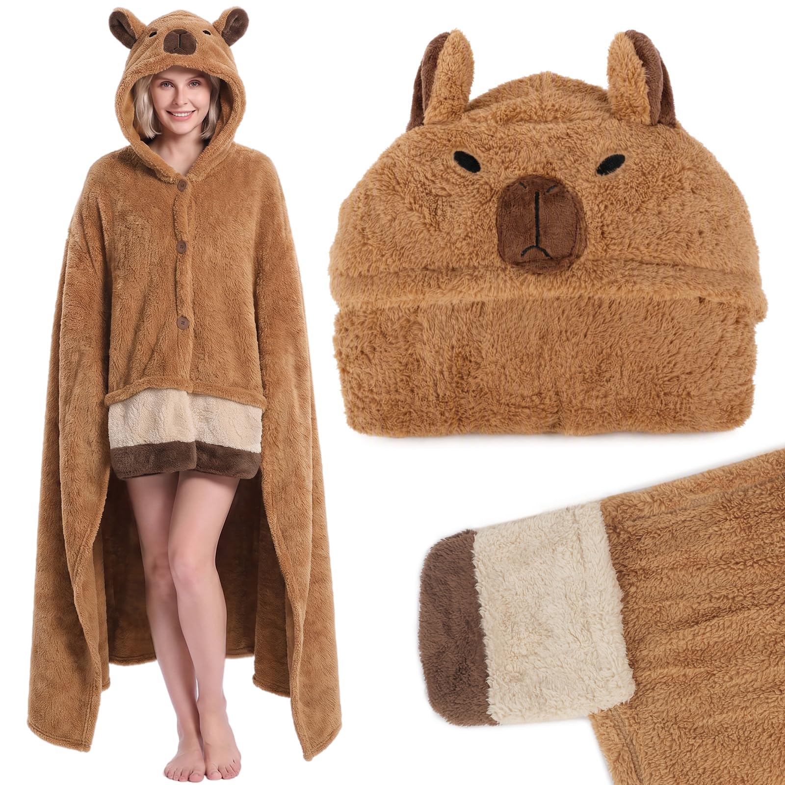 Zogxyc Wearable Hooded Blanket with Sleeves, Gifts for Women, 150x130cm — image 1