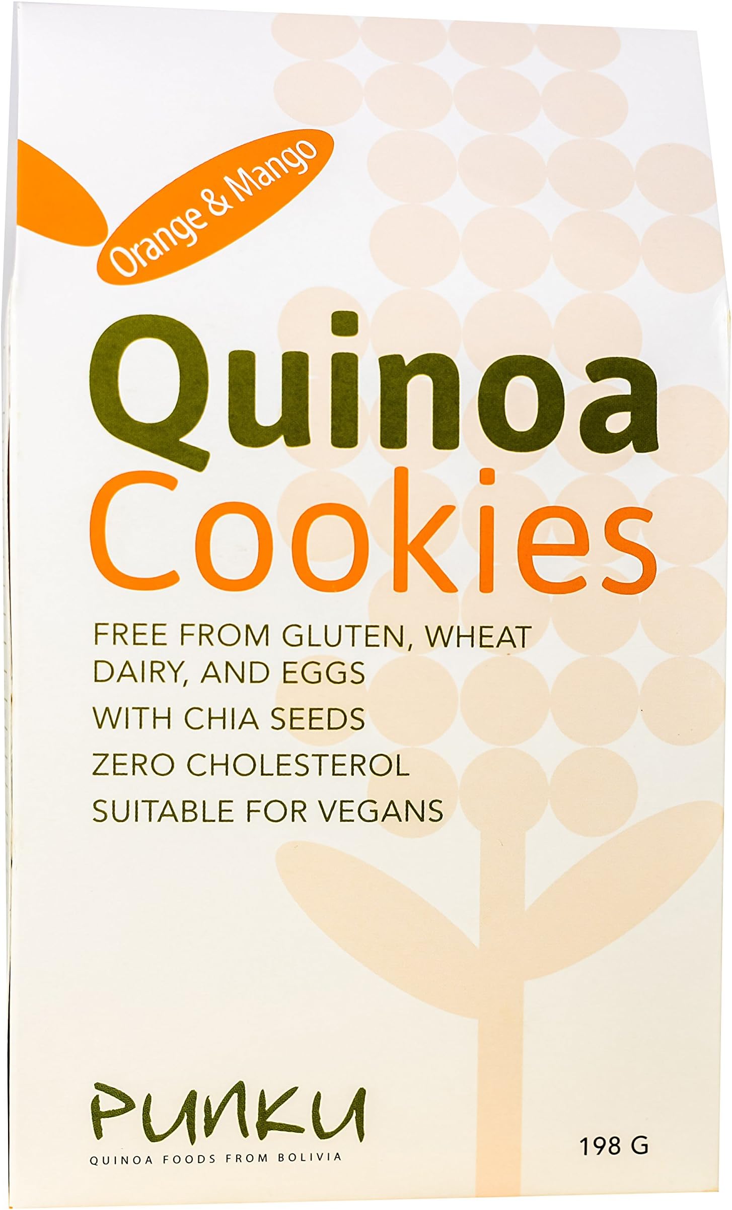 Punku Gluten Free Orange and Mango Quinoa Cookies, 198 g, Pack of 6