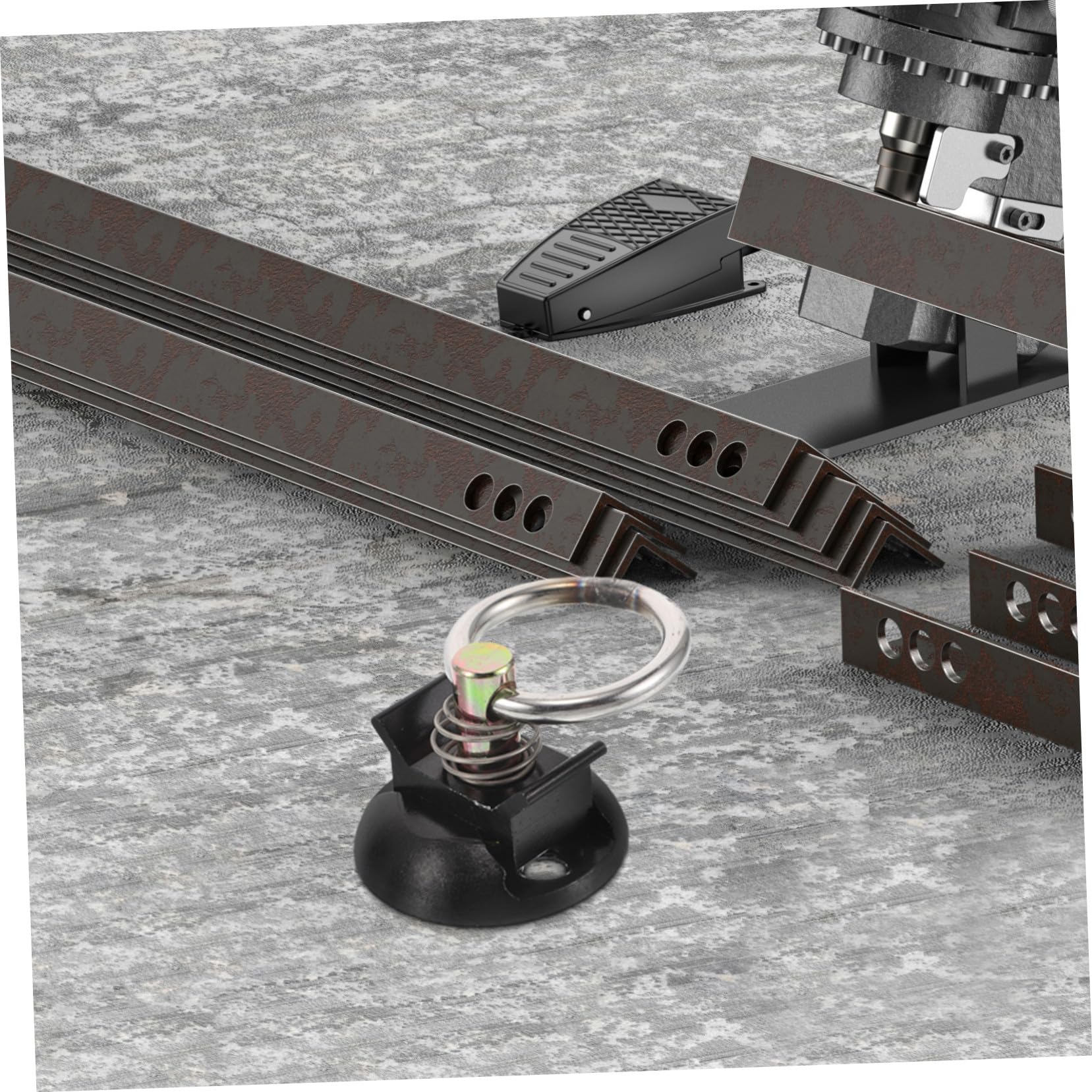 Kit de Puntos de Anclaje Redondos para Amarre de Motocicleta 4 Unidades Acero Resistente Sistema de Anclaje de Remolque para Carga Segura en Exteriores y Transporte