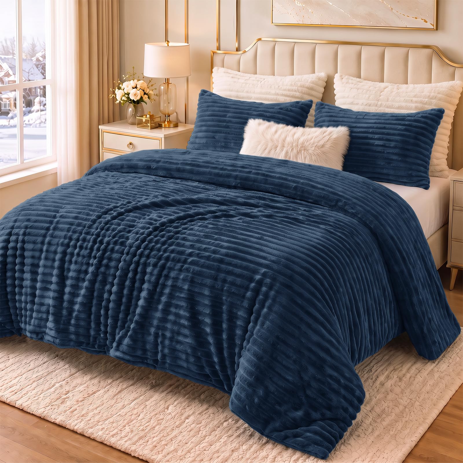 CozyLux Fleece Queen Comforter - Warm Winter Bedding -19 CozyLux Fleece Queen Comforter - Warm Winter Bedding -19