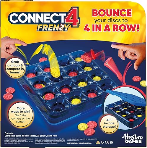 Miniatura 2 de Connect 4 Frenzy Game Discos de rebote 4 The Win Juegos de fiesta familiar para niños, adolescentes y adultos A partir de 8 años 2 a 6 jugadores