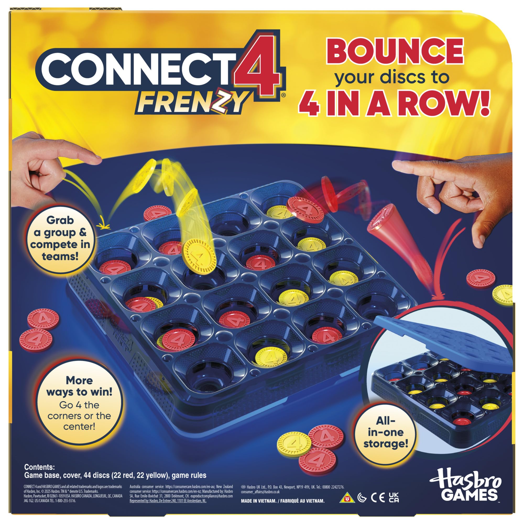 Hasbro Gaming Connect 4 Frenzy Game - English Version, Red and Yellow, 267mm x 41mm x 267mm - Image 2