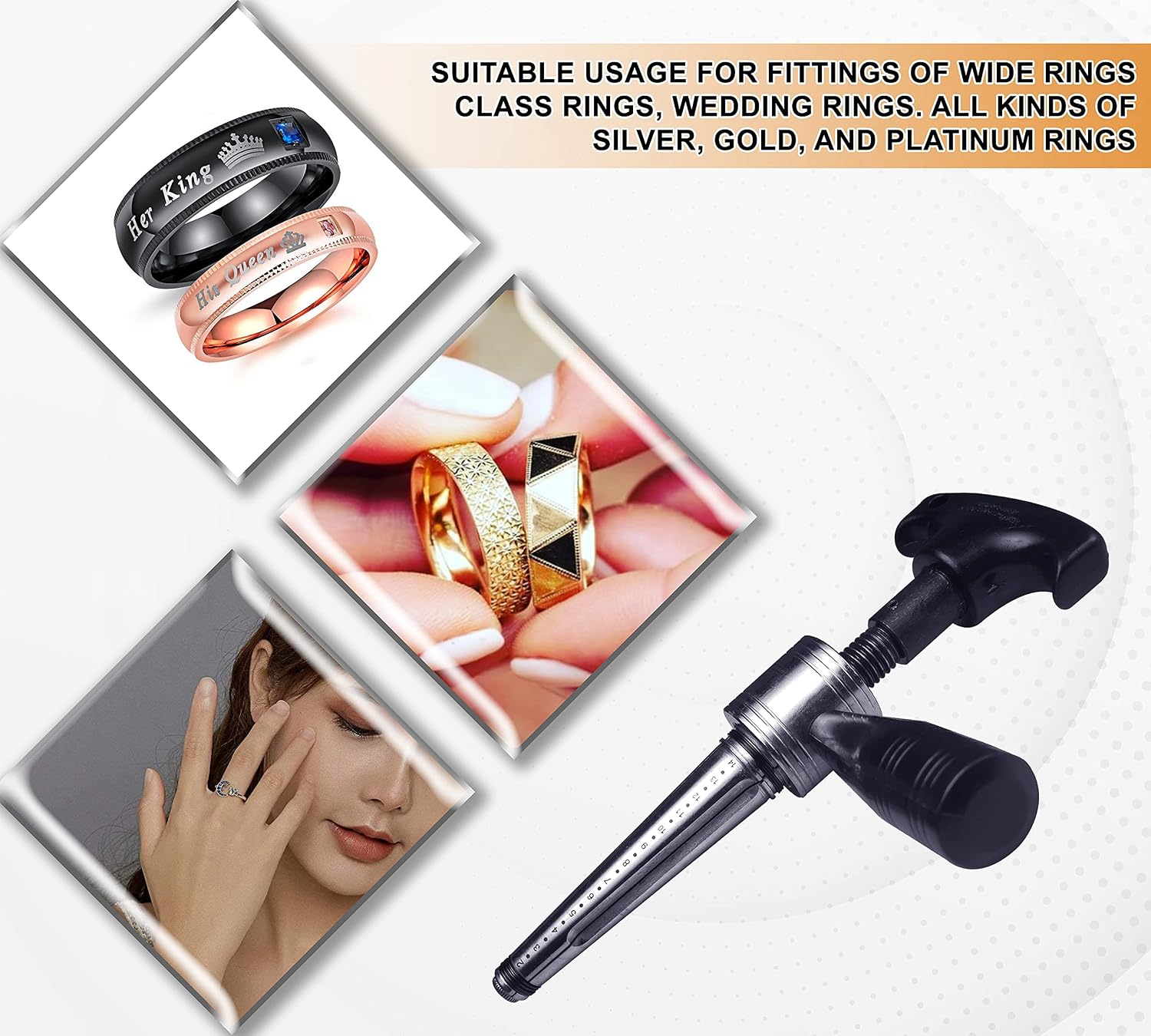 High Power Manual Screw Ring Stretcher Expander Enlarger Finger Sizer Stick Adjust Ring sizes 1-36