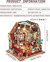 Vista 3 de Spilay Kit de muebles de madera para casa de muñecas en miniatura, de bricolaje, modelo mini hecho a mano con cubierta de polvo y caja de música