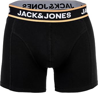 JACK & JONES Men's Boxer Shorts Pack of 10 - Comfortable Cotton Stretch Trunks with Logo Waistband, Jaclimes Solid Black M, black, Medium, Black, Medium