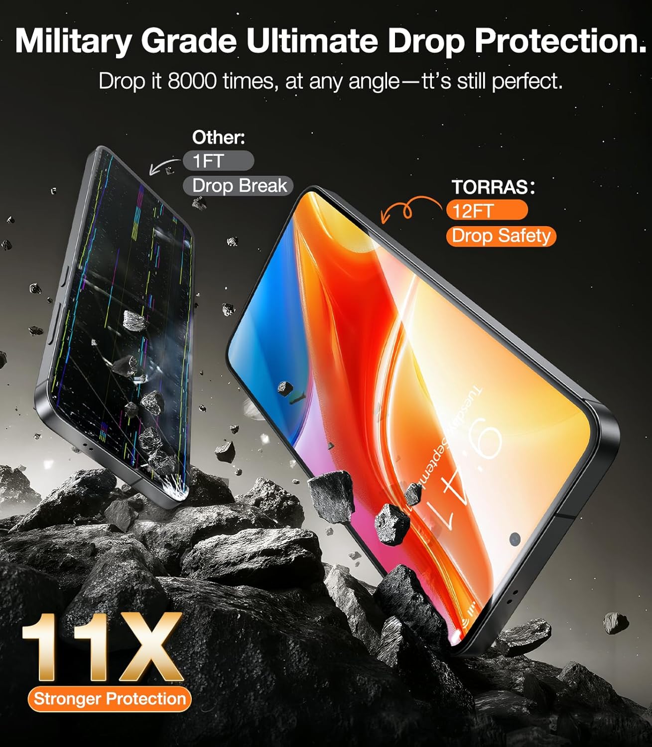 TORRAS for Samsung Galaxy S25 Screen Protector, 9H+ Military-Grade Shatterproof Tempered Glass 2 Pack- Responsive Touch, Anti-Scratch, Full Coverage, Bubble Free, HD Clarity, Easy installation - Image 7