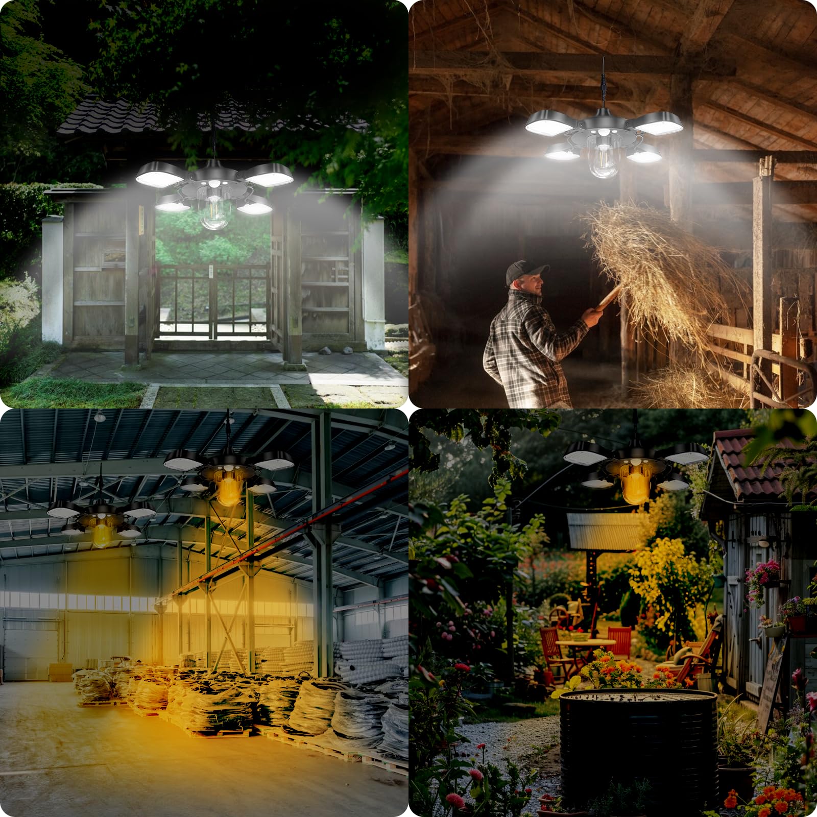 Eleganted Lampada Solare a Sospensione, Lampada Solare da Esterno con Telecomando, Lampada con Pannello Solare, Cavo 5M, IP65 Impermeabile,4400mAh per Interni ed Esterni Giardino Gazebo